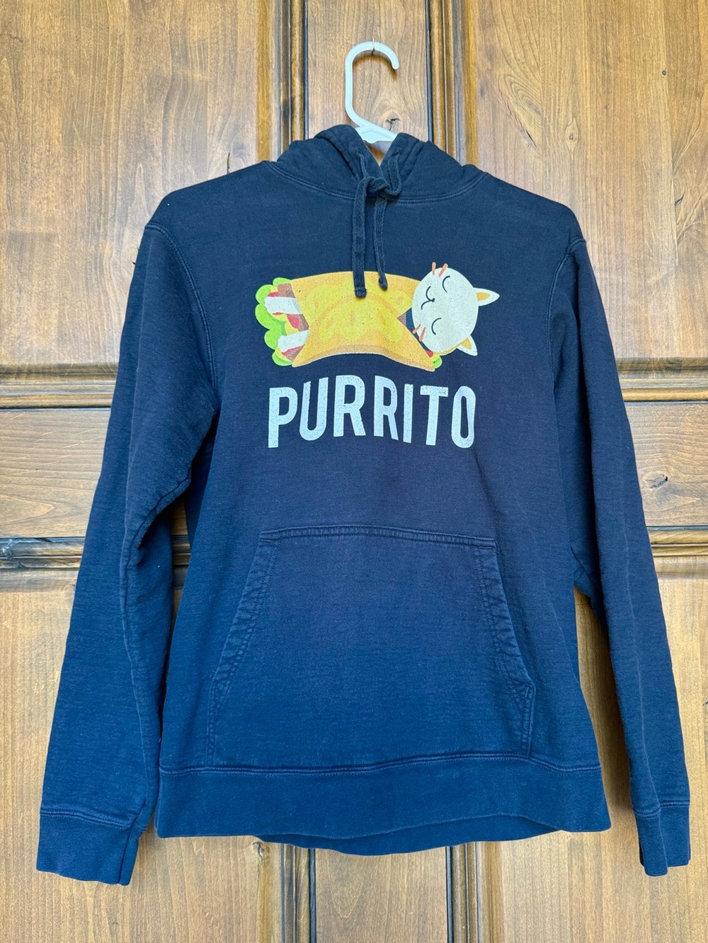 Purrito Graphic Hoodie Sweatshirt - black